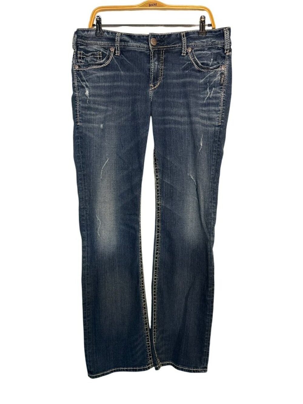 Silver Suki Mid Slim Bootcut Distressed Jeans W33/L33